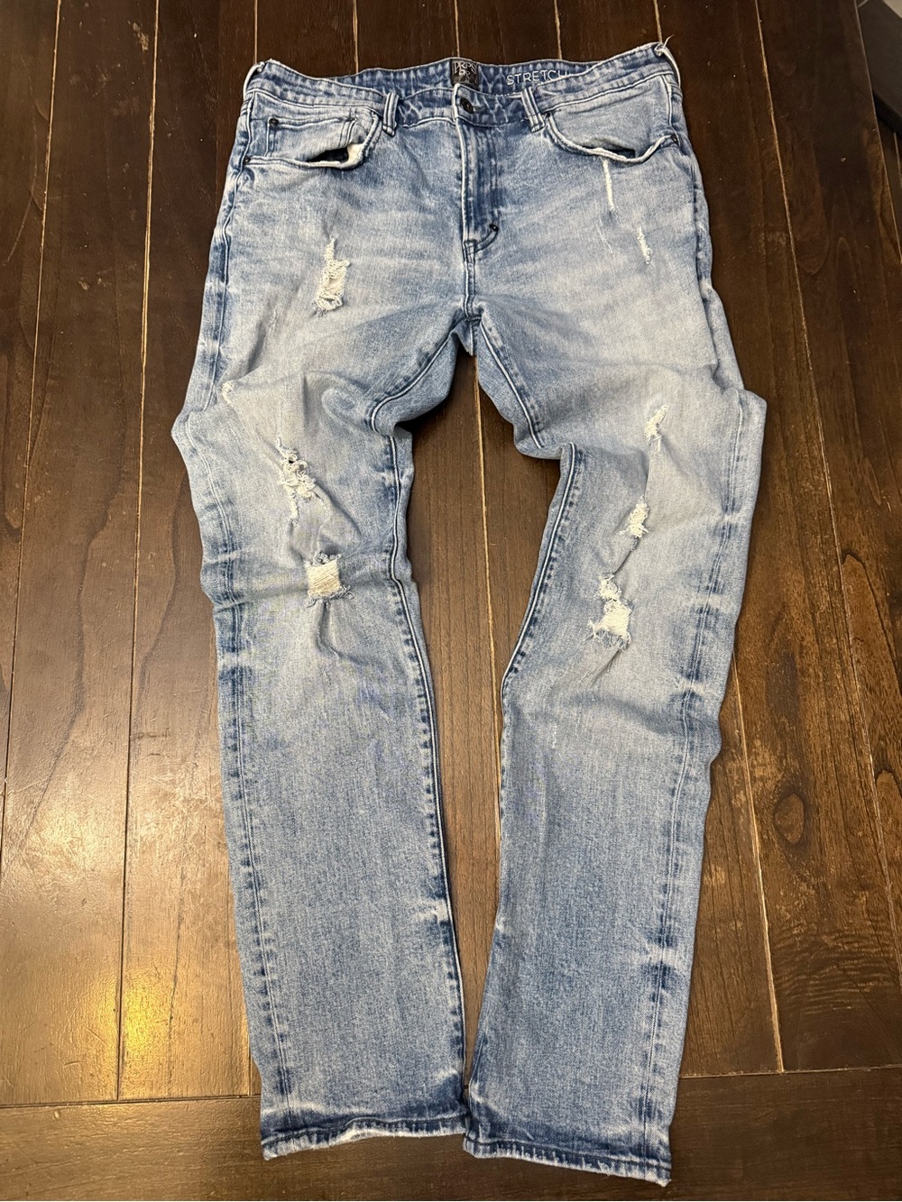 Selvedge LE Sabre Distressed Stretch Jeans Men’s 36 Light Wash PRPS Denim